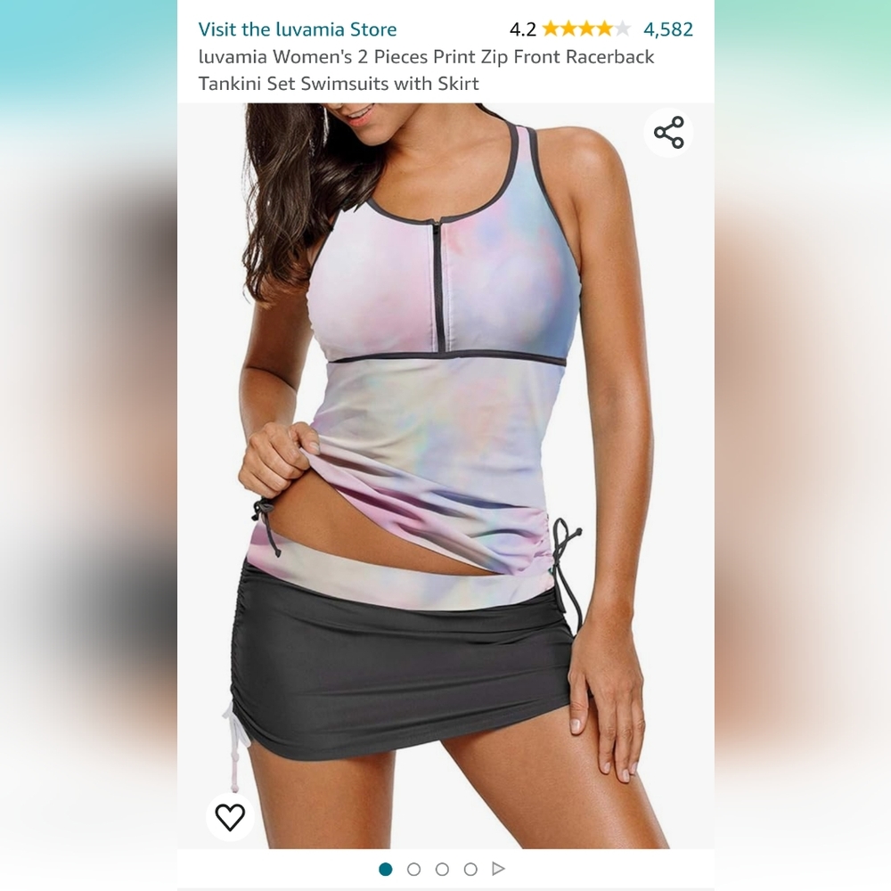 Luvamia 2 Piece Zip Front Swim Set